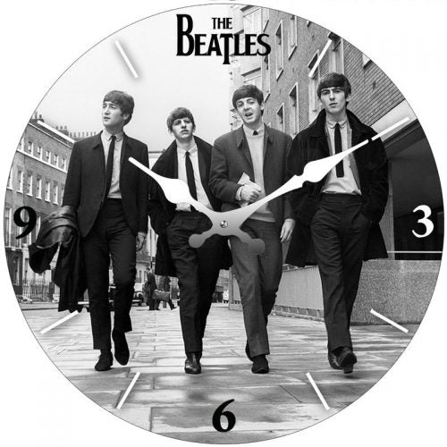 The Beatles Desk Clock , Wall Clock - Walking 17cm (Glass)
